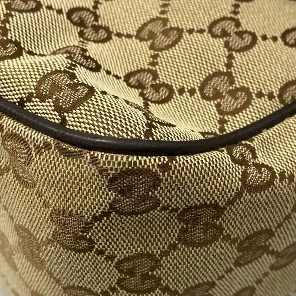 Gucci GG/Shelly Shoulder Bag 233052 Beige Dark Brown Jacquard Leather - Picture 6 of 15